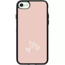 iPhone 7 / 8 / SE (2020, 2022) Case Hülle - Silikon schwarz Valentine 2023 three minimalist hearts
