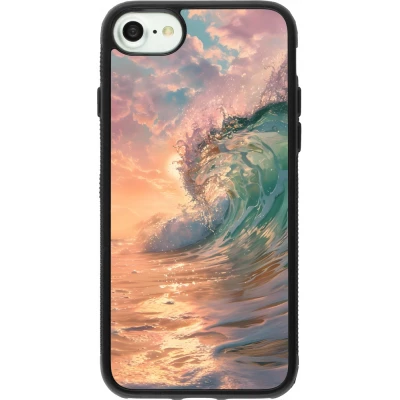 iPhone 7 / 8 / SE (2020, 2022) Case Hülle - Silikon schwarz Wave Sunset
