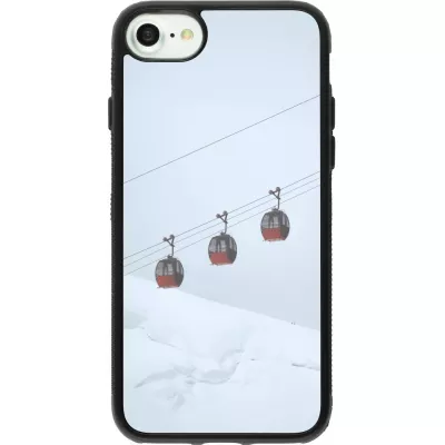 iPhone 7 / 8 / SE (2020, 2022) Case Hülle - Silikon schwarz Winter 22 ski lift