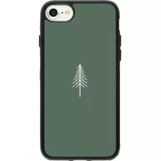 Coque iPhone 7 / 8 / SE (2020, 2022) - Silicone rigide noir Christmas 22 minimalist tree