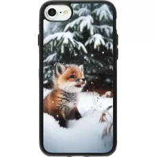 iPhone 7 / 8 / SE (2020, 2022) Case Hülle - Silikon schwarz Weihnachten 2023 Fuechslein Tanne