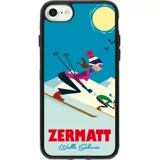 iPhone 7 / 8 / SE (2020, 2022) Case Hülle - Silikon schwarz Zermatt Ski Downhill