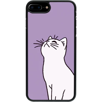 Coque iPhone 7 Plus / 8 Plus - Chat sur fond violet