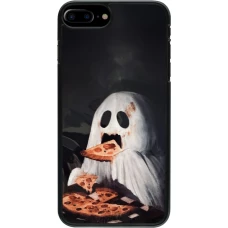 Coque iPhone 7 Plus / 8 Plus - Halloween 2026 Ghost eating pizza