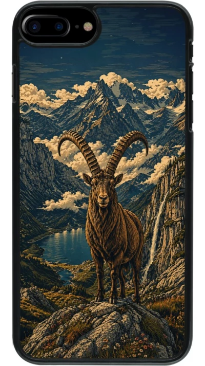 Coque iPhone 7 Plus / 8 Plus - Linocut Bouquetin