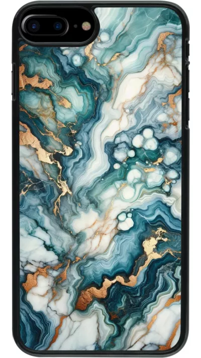 iPhone 7 Plus / 8 Plus Case Hülle - Grüner Blauer Goldener Marmor
