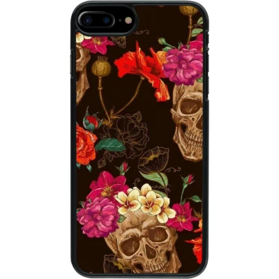 Coque iPhone 7 Plus / 8 Plus - Skulls and flowers