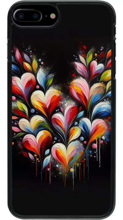 Coque iPhone 7 Plus / 8 Plus - Valentine 2024 Coeur Noir Abstrait