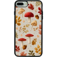 Coque iPhone 7 Plus / 8 Plus - Silicone rigide noir Autumn 26 Mushrooms and leaves