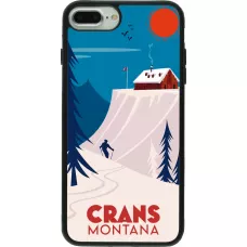 Coque iPhone 7 Plus / 8 Plus - Silicone rigide noir Crans-Montana Cabane