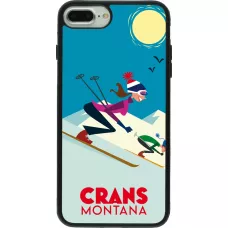 Coque iPhone 7 Plus / 8 Plus - Silicone rigide noir Crans-Montana Ski Downhill