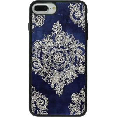 Hülle iPhone 7 Plus / 8 Plus - Silikon schwarz Cream Flower Moroccan