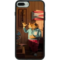 Coque iPhone 7 Plus / 8 Plus - Silicone rigide noir Dancing frog DTMF