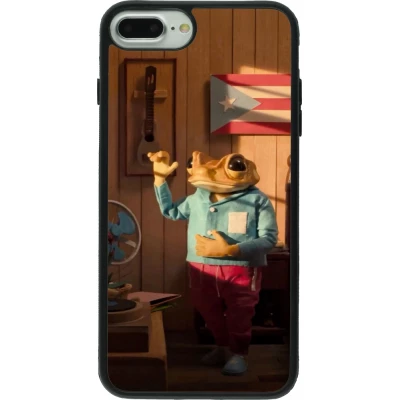 Coque iPhone 7 Plus / 8 Plus - Silicone rigide noir Dancing frog DTMF