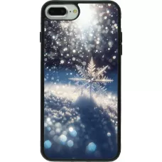 iPhone 7 Plus / 8 Plus Case Hülle - Silikon schwarz Schneeflocke Solar Glanz