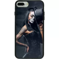 Coque iPhone 7 Plus / 8 Plus - Silicone rigide noir Halloween 22 Tattooed Girl