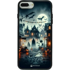 iPhone 7 Plus / 8 Plus Case Hülle - Silikon schwarz Halloween Spukstadt