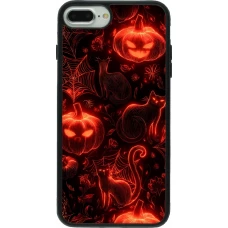 Coque iPhone 7 Plus / 8 Plus - Silicone rigide noir Halloween 2026 Pattern Halloween
