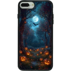 iPhone 7 Plus / 8 Plus Case Hülle - Silikon schwarz Halloween 2026 Road of Pumpkins