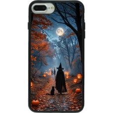 iPhone 7 Plus / 8 Plus Case Hülle - Silikon schwarz Halloween 2026 Witch with a cat