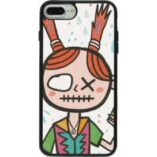 iPhone 7 Plus / 8 Plus Case Hülle - Silikon schwarz Little Girl Sketch
