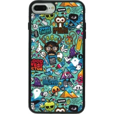 iPhone 7 Plus / 8 Plus Case Hülle - Silikon schwarz Mixed Cartoons Turquoise