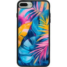 Coque iPhone 7 Plus / 8 Plus - Silicone rigide noir Palms Blue