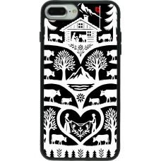 Coque iPhone 7 Plus / 8 Plus - Silicone rigide noir Poya Suisse 2 noir
