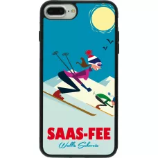 iPhone 7 Plus / 8 Plus Case Hülle - Silikon schwarz Saas-Fee Ski Downhill