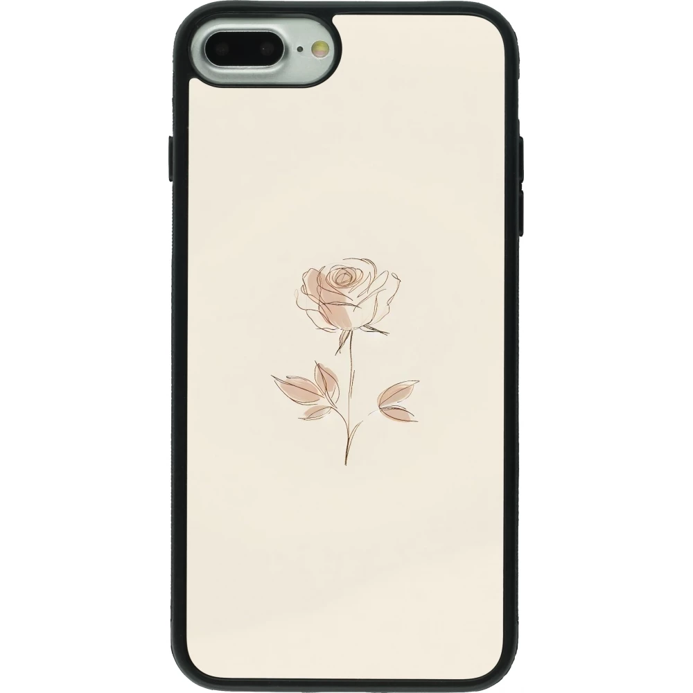 Coque iPhone 7 Plus / 8 Plus - Silicone rigide noir Sable Rose Minimaliste