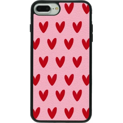 Coque iPhone 7 Plus / 8 Plus - Silicone rigide noir Saint Valentines Day 26 Pattern heart
