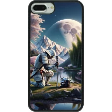iPhone 7 Plus / 8 Plus Case Hülle - Silikon schwarz Samurai Katana Mond