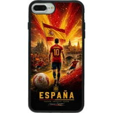 Coque iPhone 7 Plus / 8 Plus - Silicone rigide noir Football Espagne splash 2026