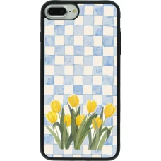 Coque iPhone 7 Plus / 8 Plus - Silicone rigide noir Blue vichy tulips Spring 2026