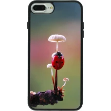 Coque iPhone 7 Plus / 8 Plus - Silicone rigide noir Ladybird on a mushroom Spring 2026