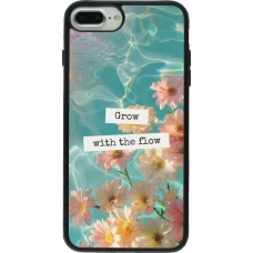 Coque iPhone 7 Plus / 8 Plus - Silicone rigide noir Summer 2025 Grow with the flow