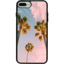 Coque iPhone 7 Plus / 8 Plus - Silicone rigide noir Summer 2025 Palmiers