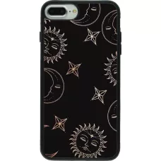 Coque iPhone 7 Plus / 8 Plus - Silicone rigide noir Suns and Moons