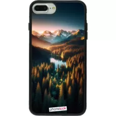 iPhone 7 Plus / 8 Plus Case Hülle - Silikon schwarz Sonnenuntergang Waldsee