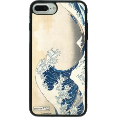 Coque iPhone 7 Plus / 8 Plus - Silicone rigide noir Tableau art - La Grande Vague de Kanagawa - Hokusai