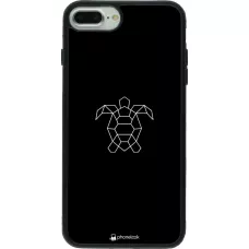 Coque iPhone 7 Plus / 8 Plus - Silicone rigide noir Turtles lines on black