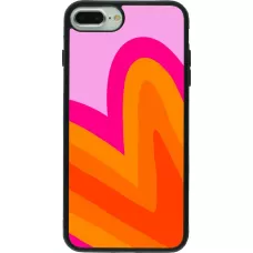 Coque iPhone 7 Plus / 8 Plus - Silicone rigide noir Valentine 2024 heart gradient