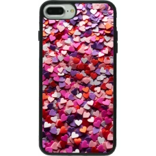 Coque iPhone 7 Plus / 8 Plus - Silicone rigide noir Valentine 2025 Confetti