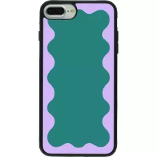 iPhone 7 Plus / 8 Plus Case Hülle - Silikon schwarz Wavy Rectangle Green Purple