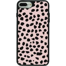 Coque iPhone 7 Plus / 8 Plus - Silicone rigide noir Wild Leopard Pink