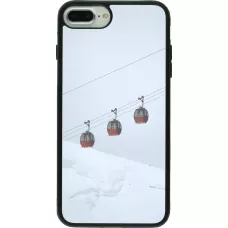 Coque iPhone 7 Plus / 8 Plus - Silicone rigide noir Winter 22 ski lift