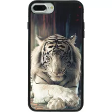 Coque iPhone 7 Plus / 8 Plus - Silicone rigide noir Zen Tiger