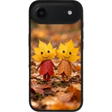 Coque iPhone Air - Silicone rigide noir Autumn 26 Couple of leaves