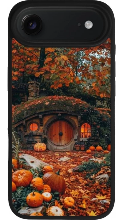Coque iPhone Air - Silicone rigide noir Autumn 26 Hobbit house