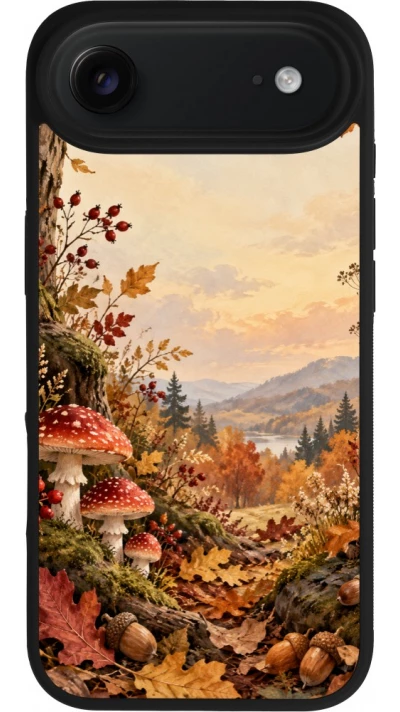 Coque iPhone Air - Silicone rigide noir Autumn 26 Illustrated Autumn